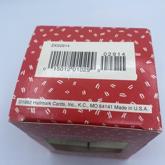 Hallmark Shoe Box Ornament Let It Snow Glass Ball Christmas 1992 RARE In Box - Picture 9 of 10